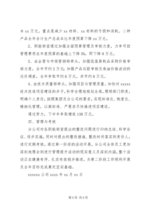 管理提升工作总结及管理提升二、三阶段推进安排 (4).docx