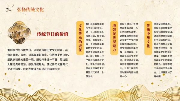 橙红色中国风重阳节PPT模板