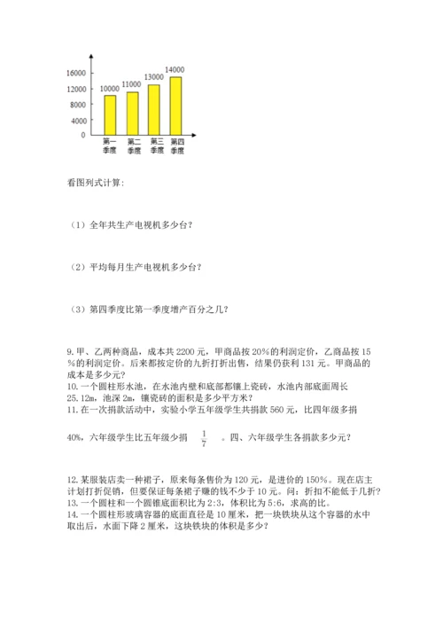 六年级小升初数学解决问题50道含答案【能力提升】.docx