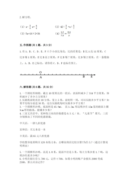 人教版六年级下册数学期末测试卷（考点提分）.docx