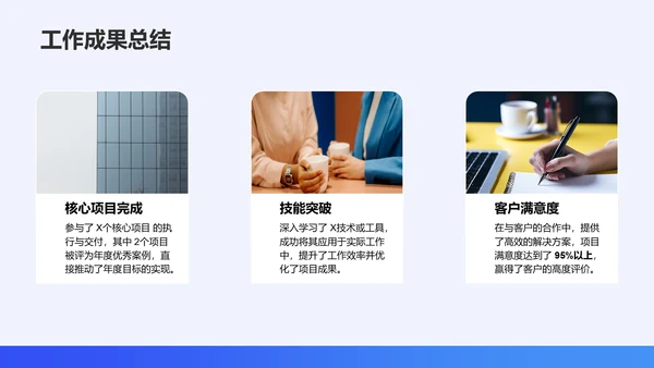 蓝色简约风通用职业生涯发展报告PPT模板