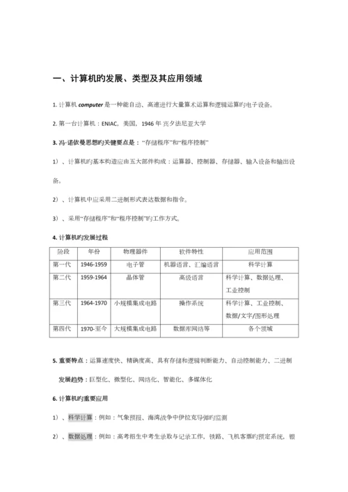 2023年江苏省计算机二级基本知识点.docx