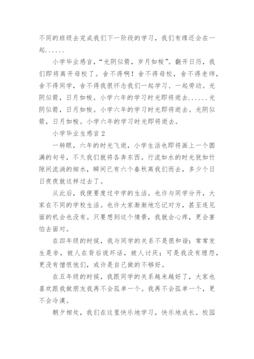 小学毕业生感言.docx