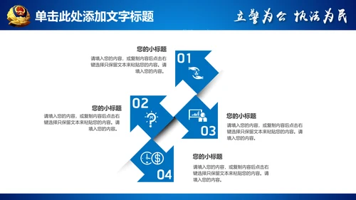 蓝色公安局警察交警队特警派出所民警PPT