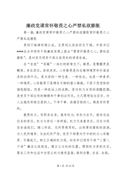 廉政党课常怀敬畏之心严禁私欲膨胀.docx