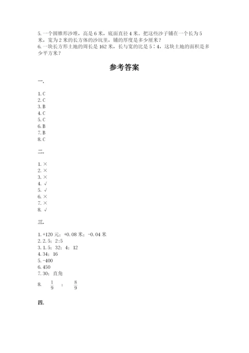 苏教版六年级数学下学期期末测试题（全优）.docx