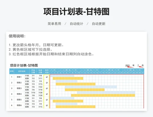 项目计划表-甘特图