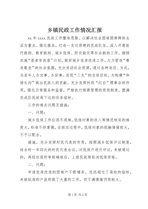 乡镇民政工作情况汇报.docx