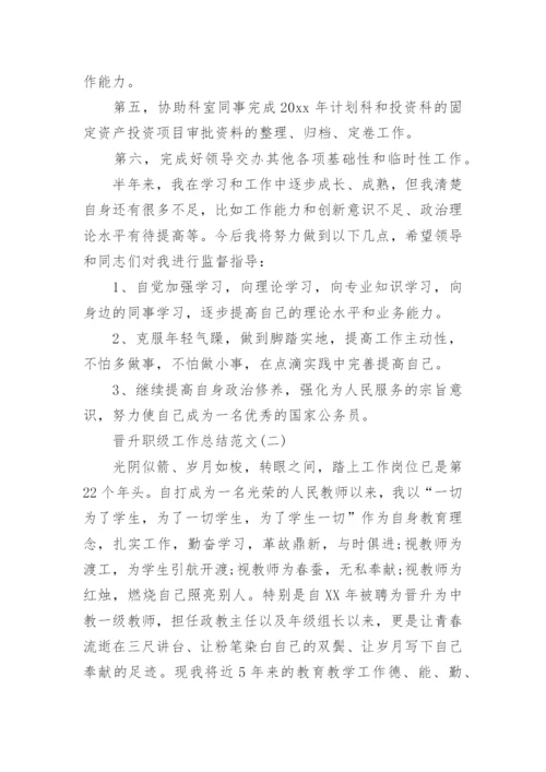 晋升职级工作总结范文模板.docx