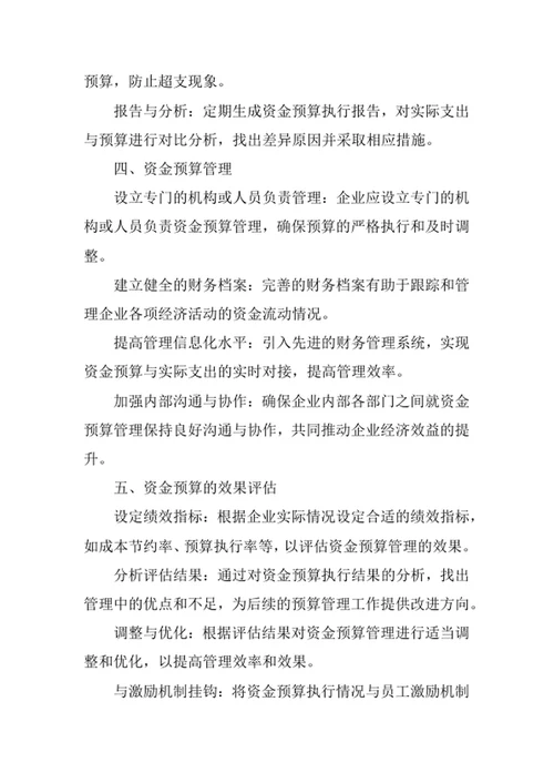 资金预算管理办法