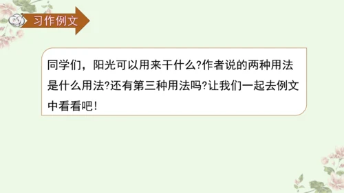 【新课标】第三单元习作例文 阳光的两种用法（课件17张PPT）