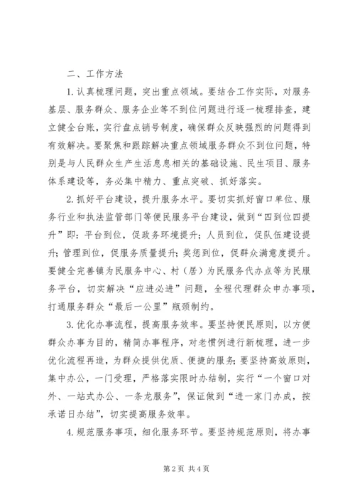 聚焦窗口服务部门解决服务群众不到位问题专项行动工作方案.docx