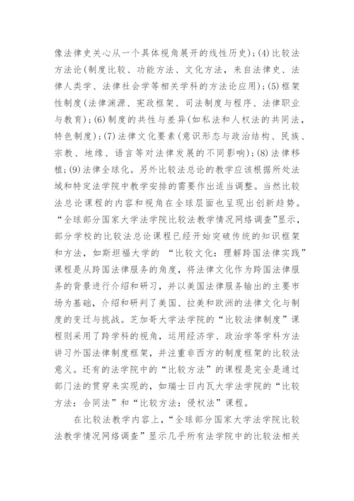 法学院中的比较法教学现状与反思论文.docx