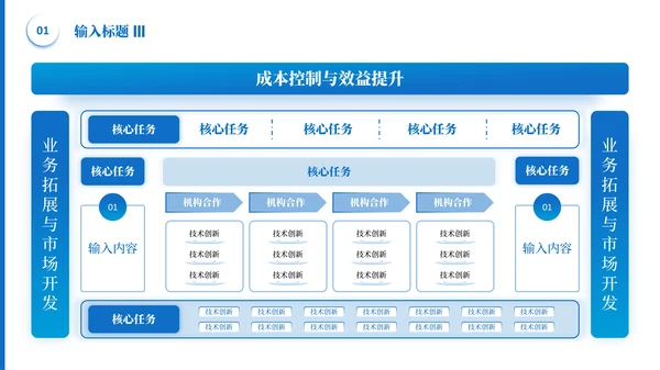 蓝色简约风逻辑表格PPT版式合集