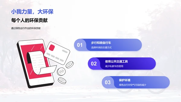 倡导绿色出行PPT模板