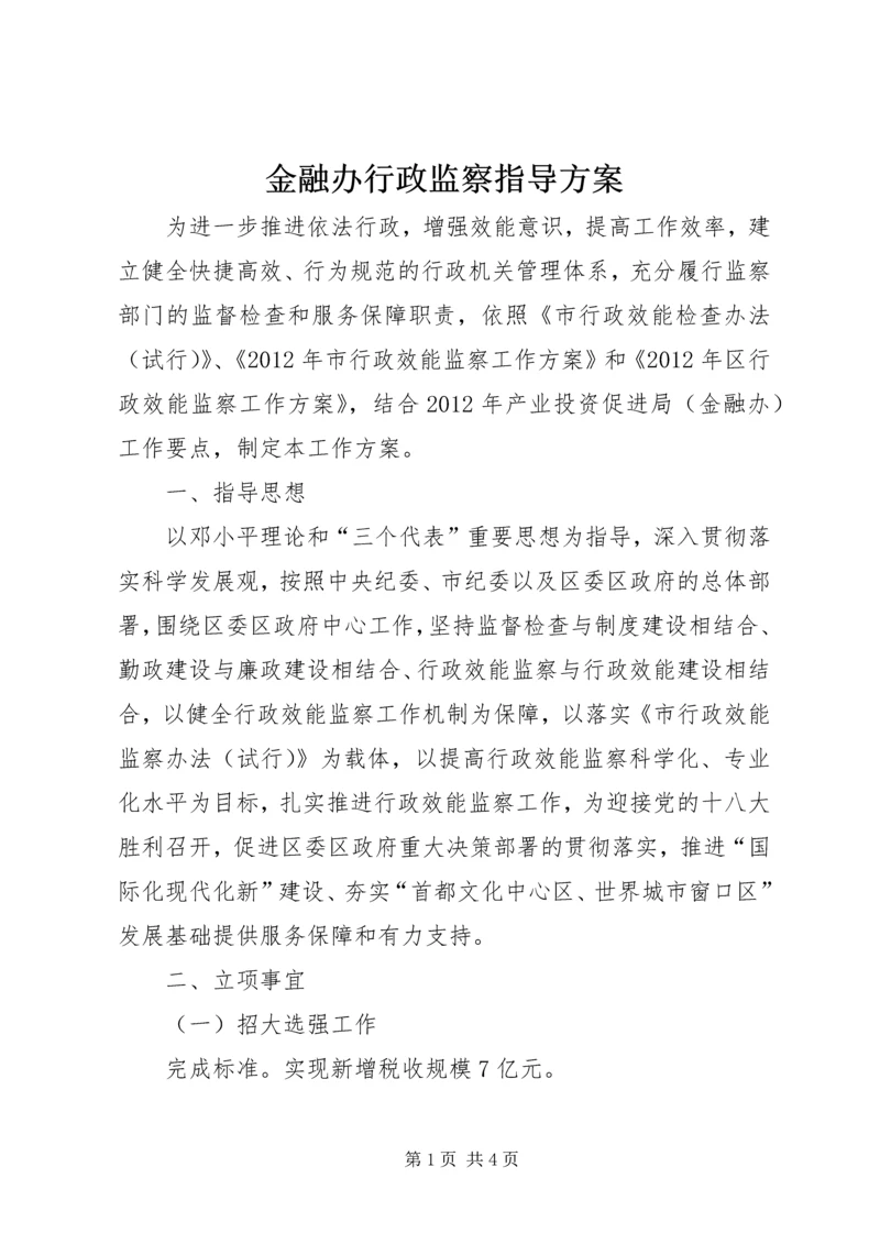 金融办行政监察指导方案.docx