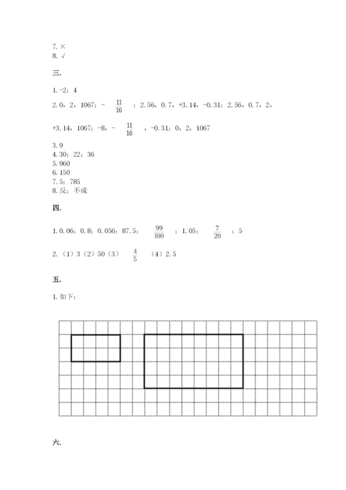 苏教版数学六年级下册试题期末模拟检测卷附参考答案（能力提升）.docx