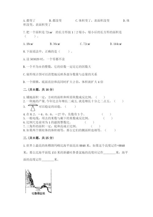 苏教版数学小升初模拟试卷精品（易错题）.docx