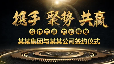 金色大气商务企业公司战略合作签约仪式PPT