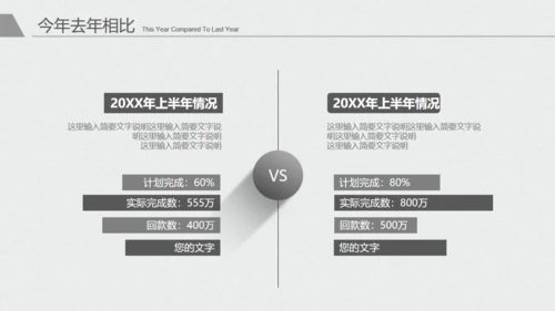极简灰白年度工作总结报告通用PPT模板