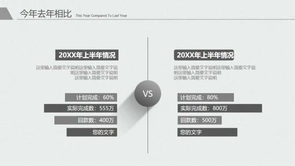 极简灰白年度工作总结报告通用PPT模板