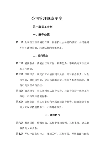 公司管理全新规章新版制度汇编.docx