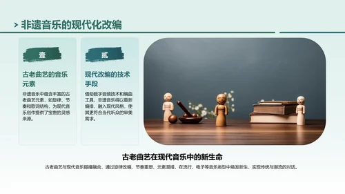 绿色中国风非遗传承的当代表达PPT模板
