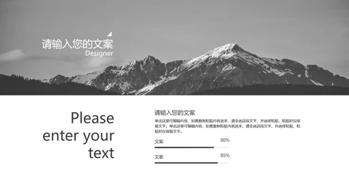 简约商务风灰色商业计划汇报PPT模板