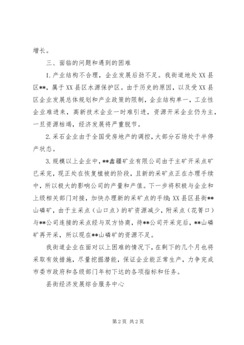 县街街道办事处中小企业经济运行情况汇报.docx