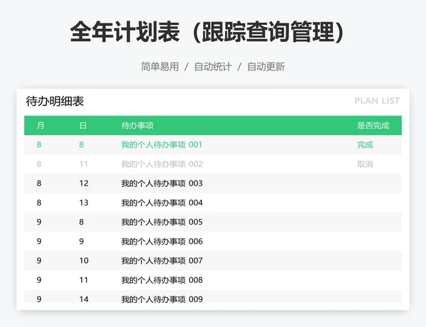 全年计划表（跟踪查询管理）