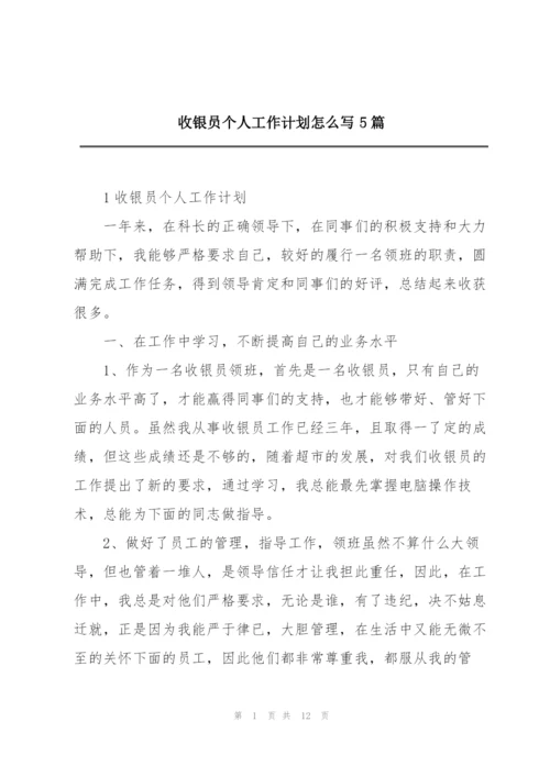收银员个人工作计划怎么写5篇.docx