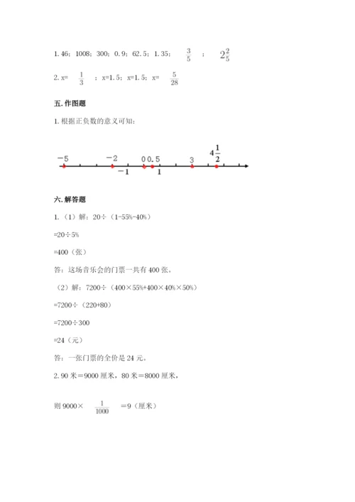 盘龙区六年级下册数学期末测试卷标准卷.docx