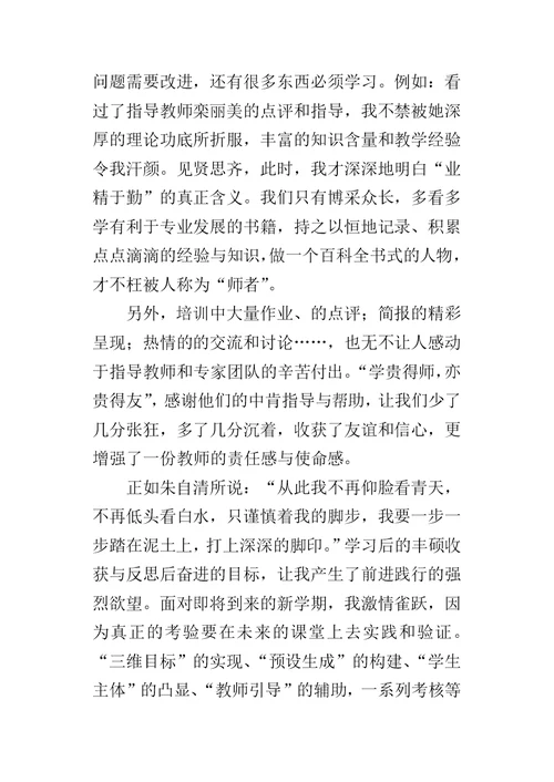 远程培训学习感言：研修推动我前行的脚步