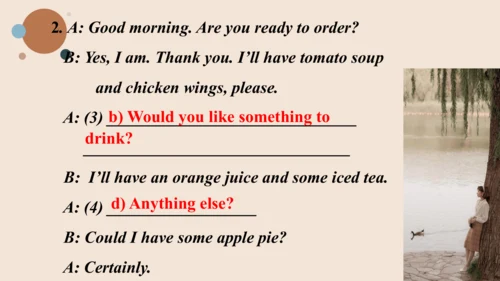 Module 6 Eating together Unit 3 Language in use  课