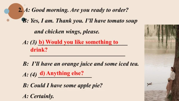 Module 6 Eating together Unit 3 Language in use  课