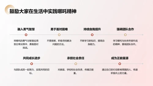 红色插画风开学第一课之哪吒电影精神解析