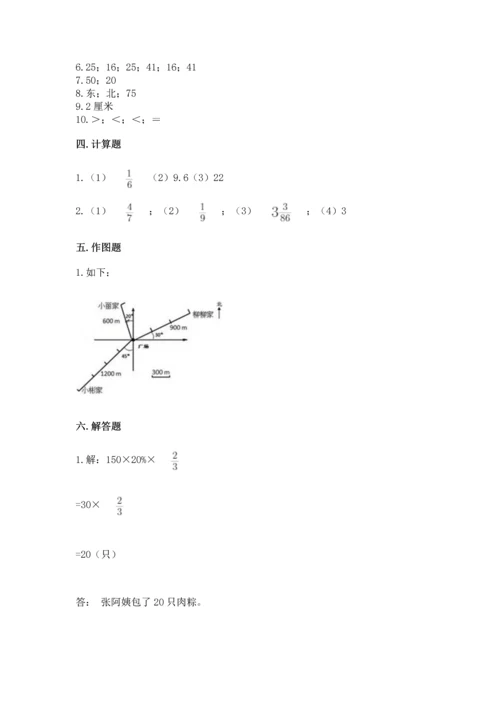 2022六年级上册数学《期末测试卷》附参考答案【轻巧夺冠】.docx