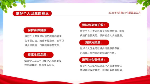 炫彩简约宜居靓家园健康新生活4月第35个爱国卫生月宣传课件P