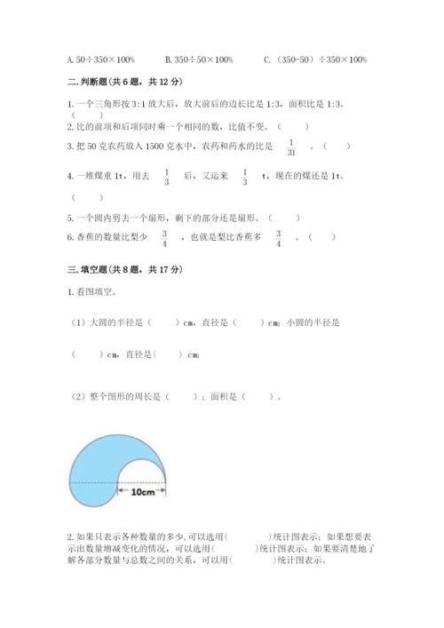 人教版六年级上册数学期末测试卷附答案【模拟题】.docx