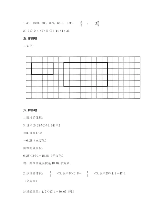 北京版小学六年级下册数学期末综合素养测试卷附参考答案【夺分金卷】.docx