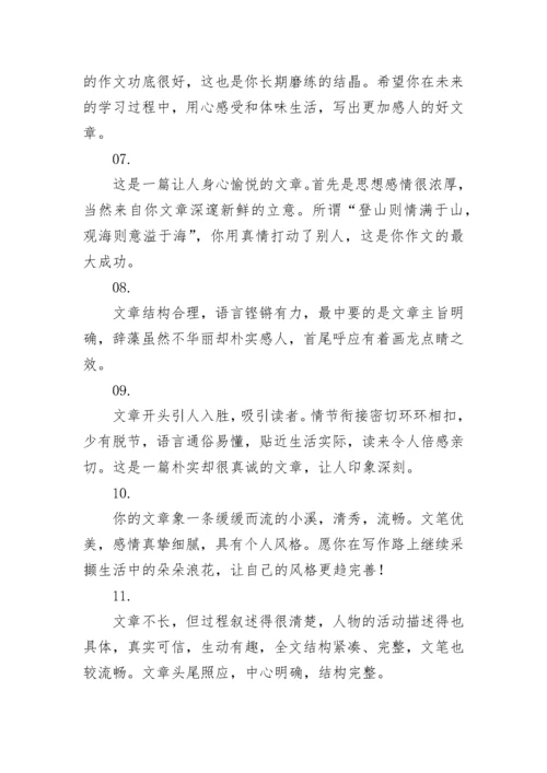 眼睛描写的作文评语.docx