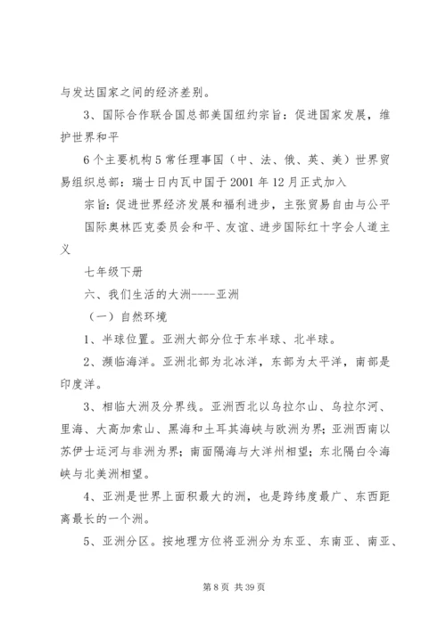 初二地理结业复习知识点(人教版).docx