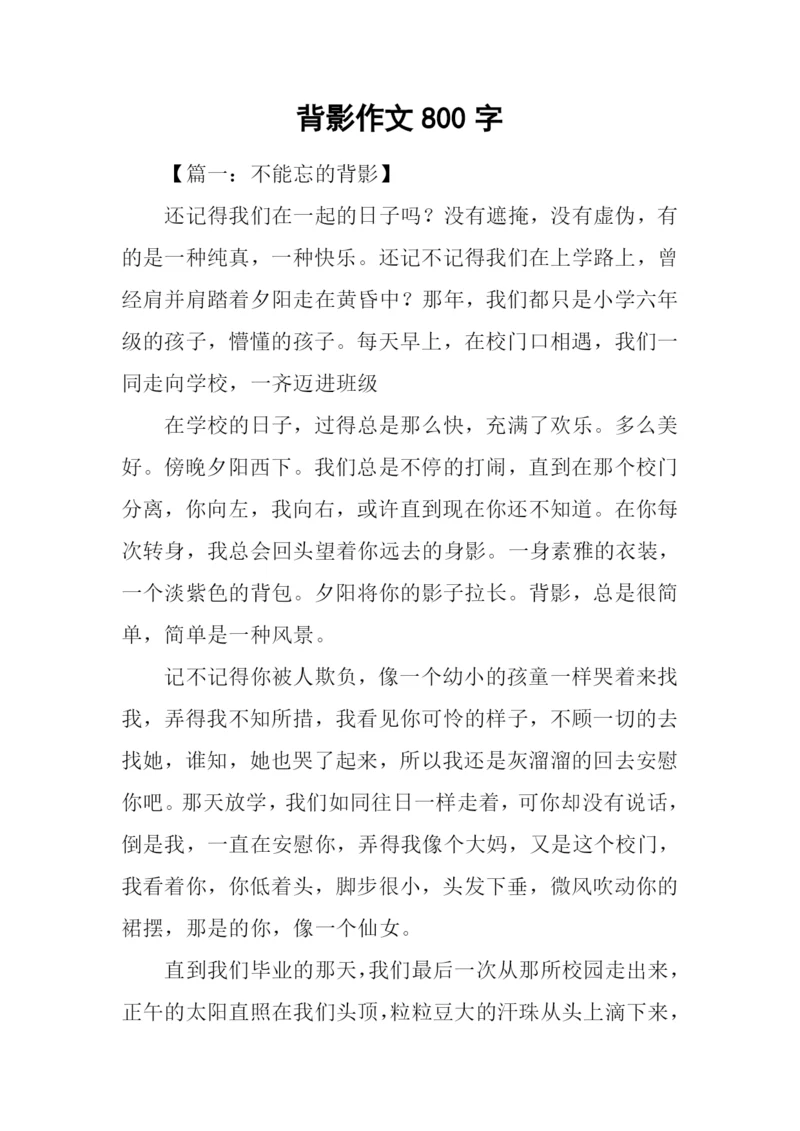 背影作文800字0.docx