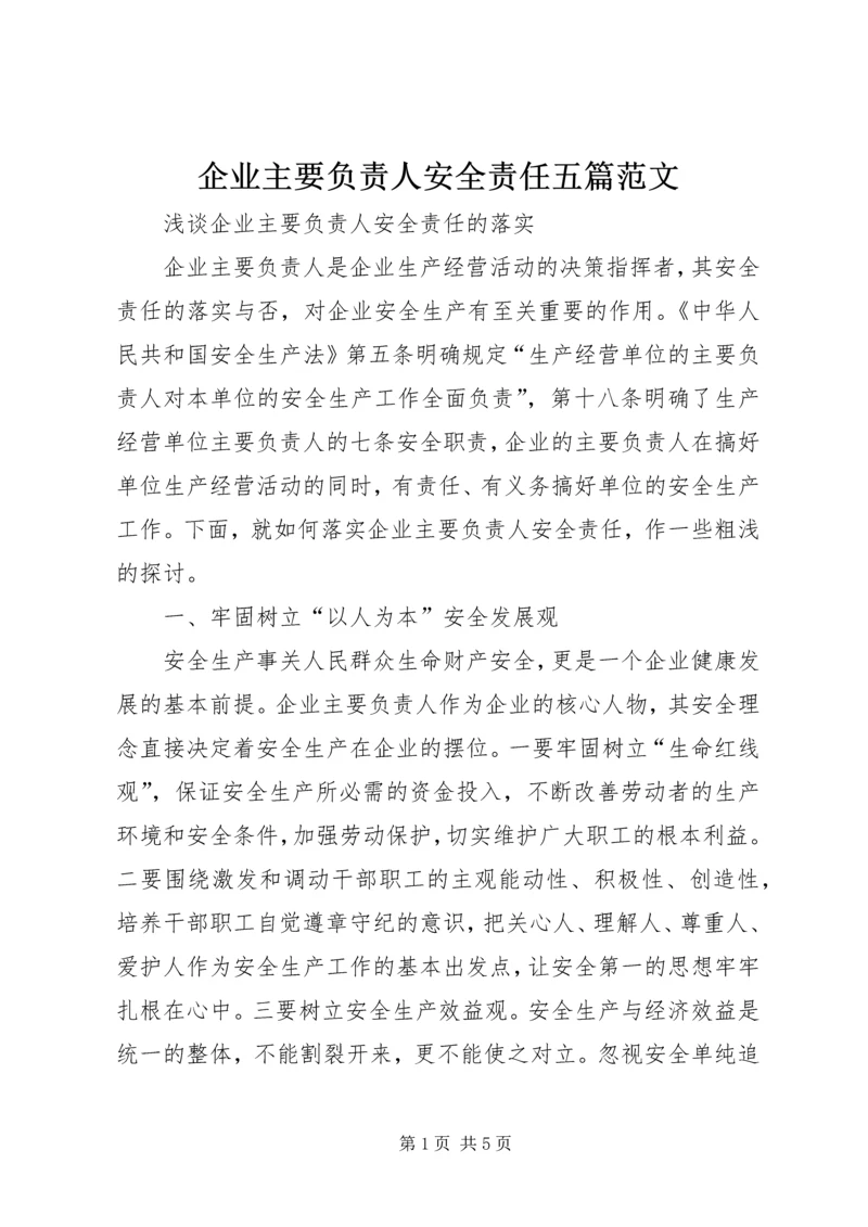 企业主要负责人安全责任五篇范文.docx