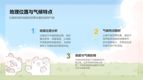 卜卜猫蓝色卡通风云南旅游攻略