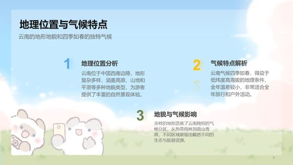 卜卜猫蓝色卡通风云南旅游攻略