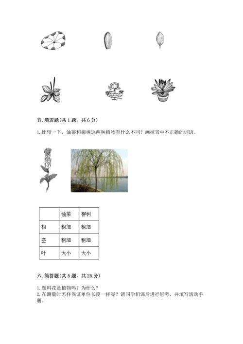 教科版一年级上册科学期末测试卷加下载答案.docx