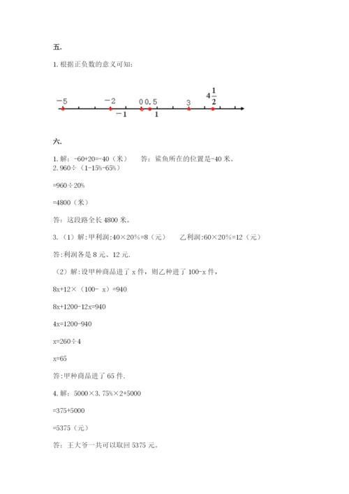 山西省【小升初】2023年小升初数学试卷带答案（能力提升）.docx