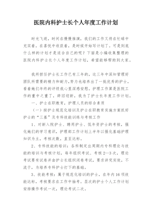 医院内科护士长个人年度工作计划.docx