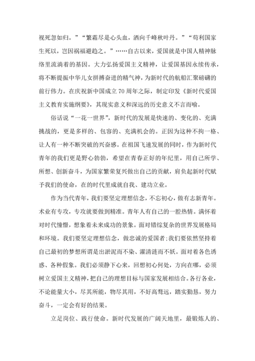 爱国主义教育社会实践心得模板.docx